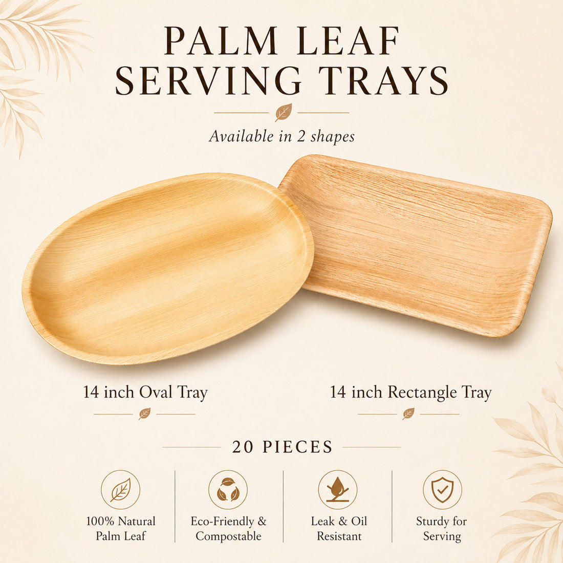 Party Spread Guide with Palm Leaf Trays