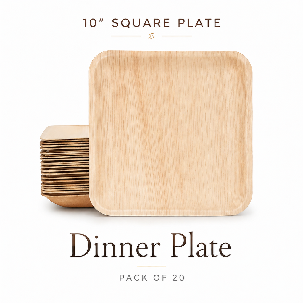 MasoPalm Palm Leaf Square Plates