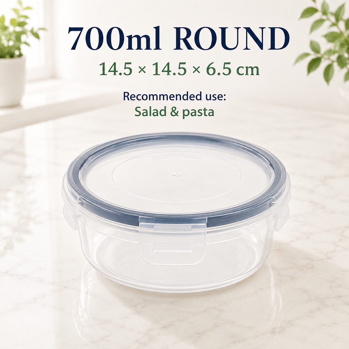 700ml round leakproof food storage container
