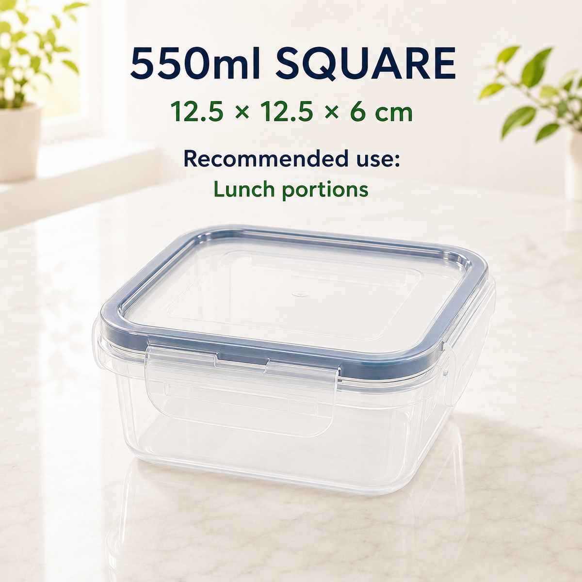 550ml square leakproof food storage container