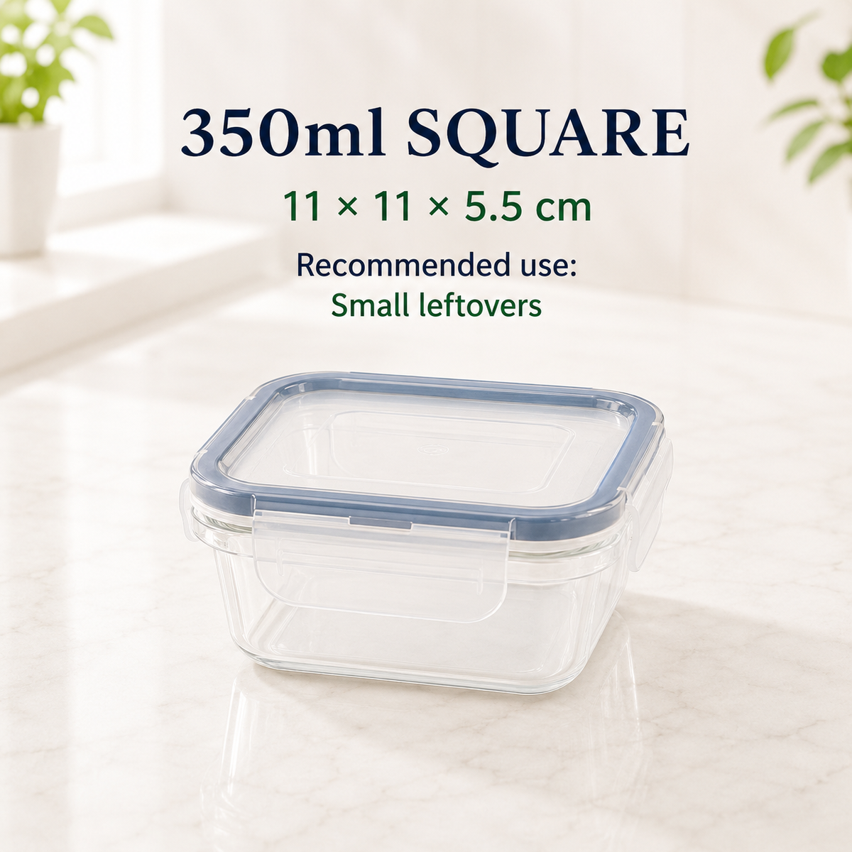 350ml square leakproof food storage container