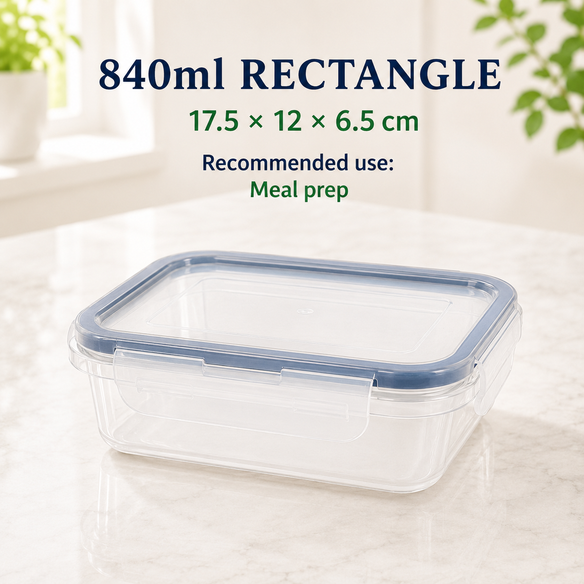 840ml rectangular leakproof food storage container