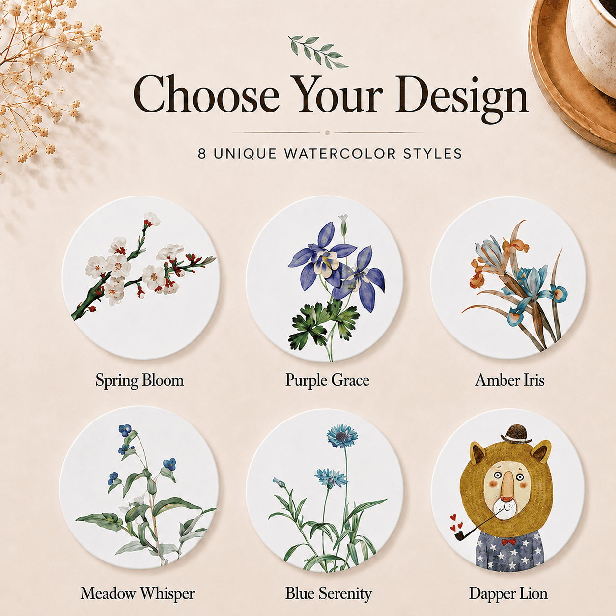 Watercolour Diatomite Coaster