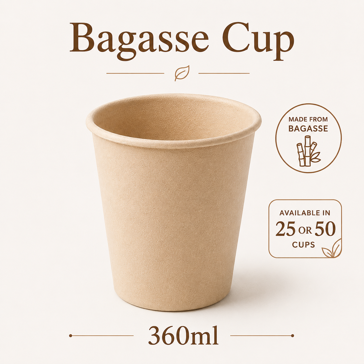 MasoPalm Bagasse Cup 360ml