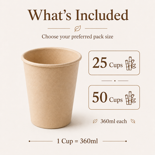Eco-friendly bagasse cup for drinks and takeaway
