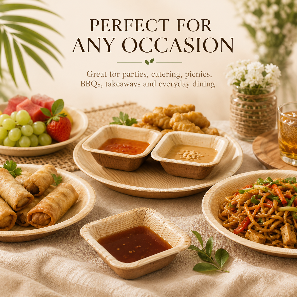 MasoPalm Palm Leaf Dip Bowls – 2.5 Inch (20 pcs)