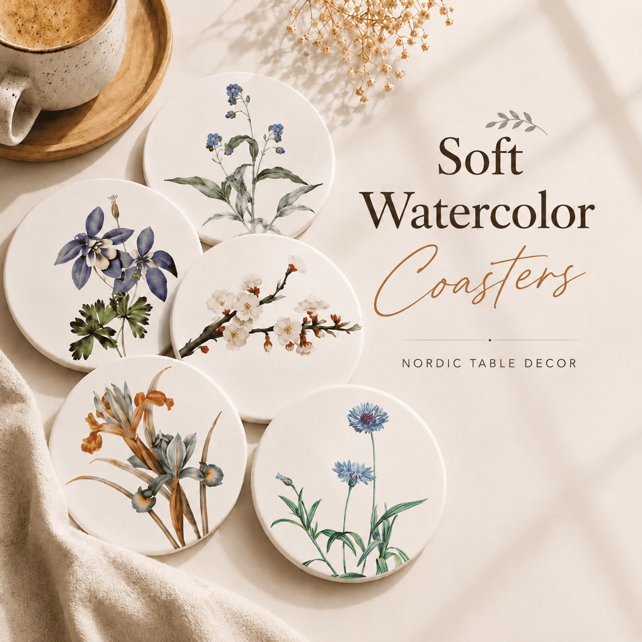 Watercolour Diatomite Coaster