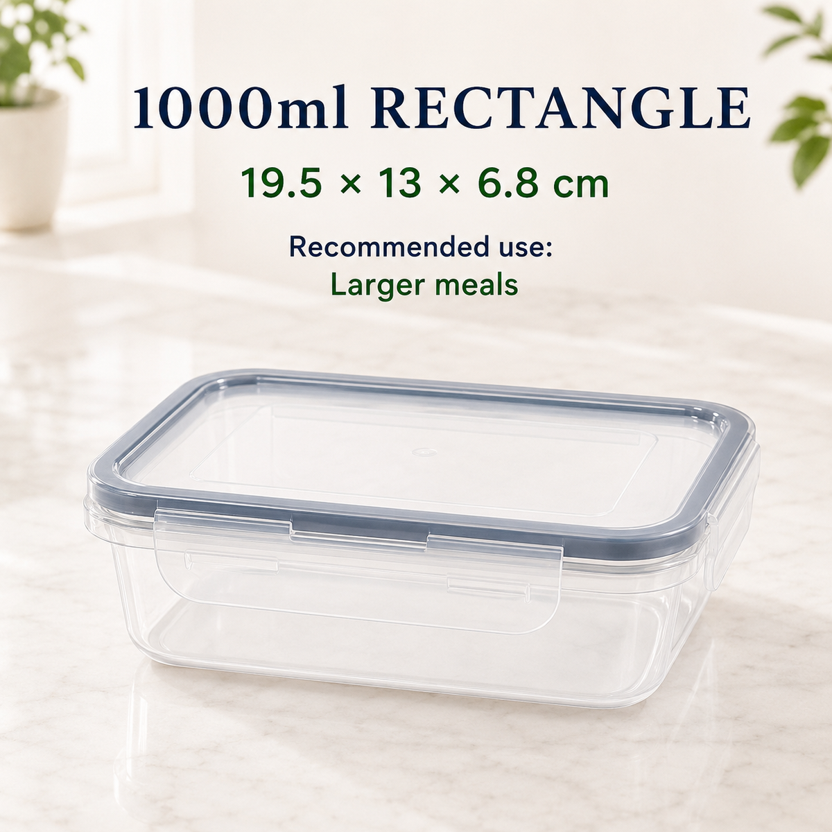 1000ml rectangular leakproof food storage container