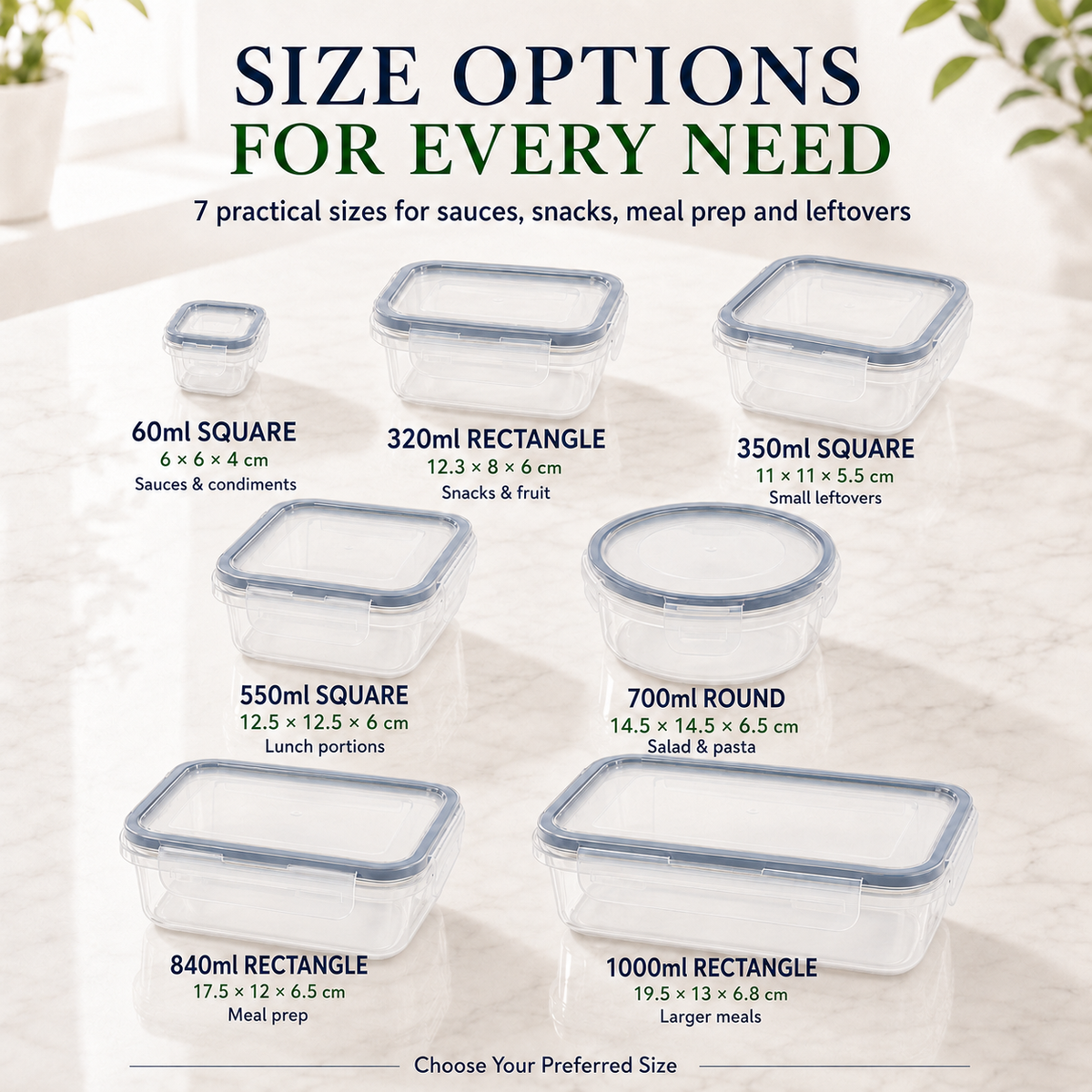 BPA-free PP stackable food storage containers
