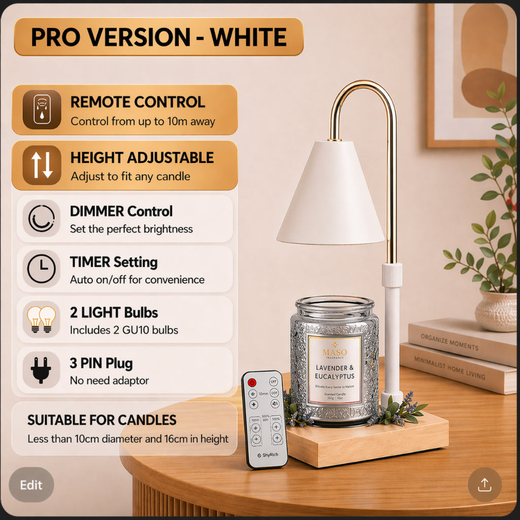 Maso Candle Warmer Lamp Pro White
