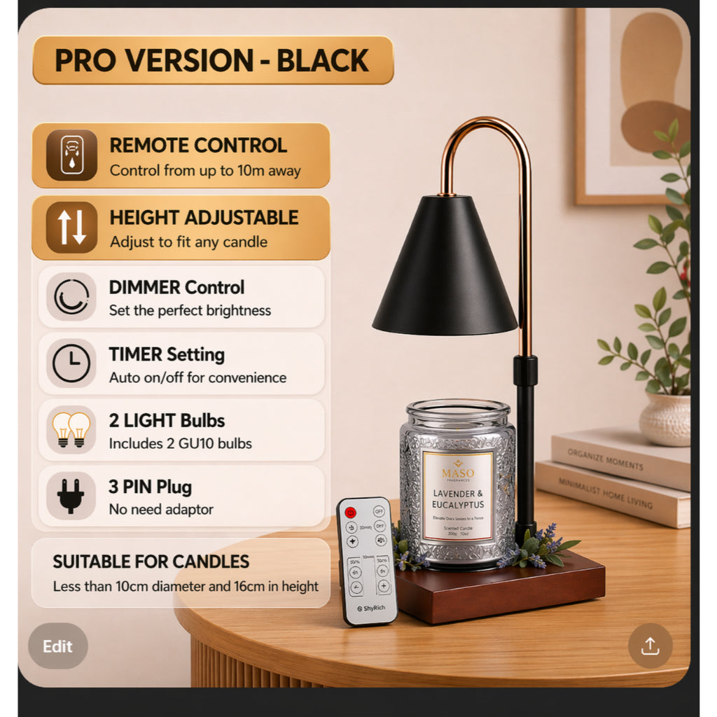 Maso Candle Warmer Lamp Pro Black