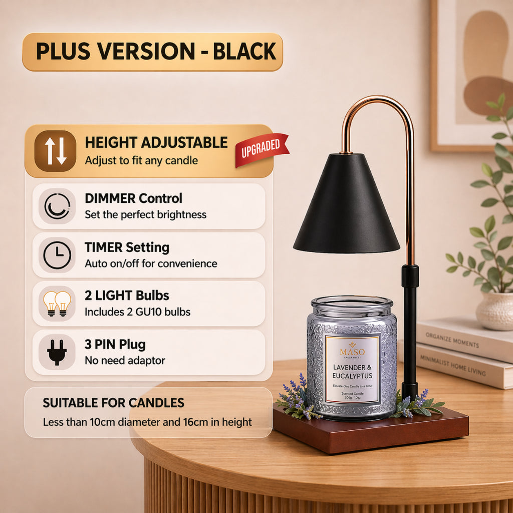 Maso Candle Warmer Lamp Plus Black