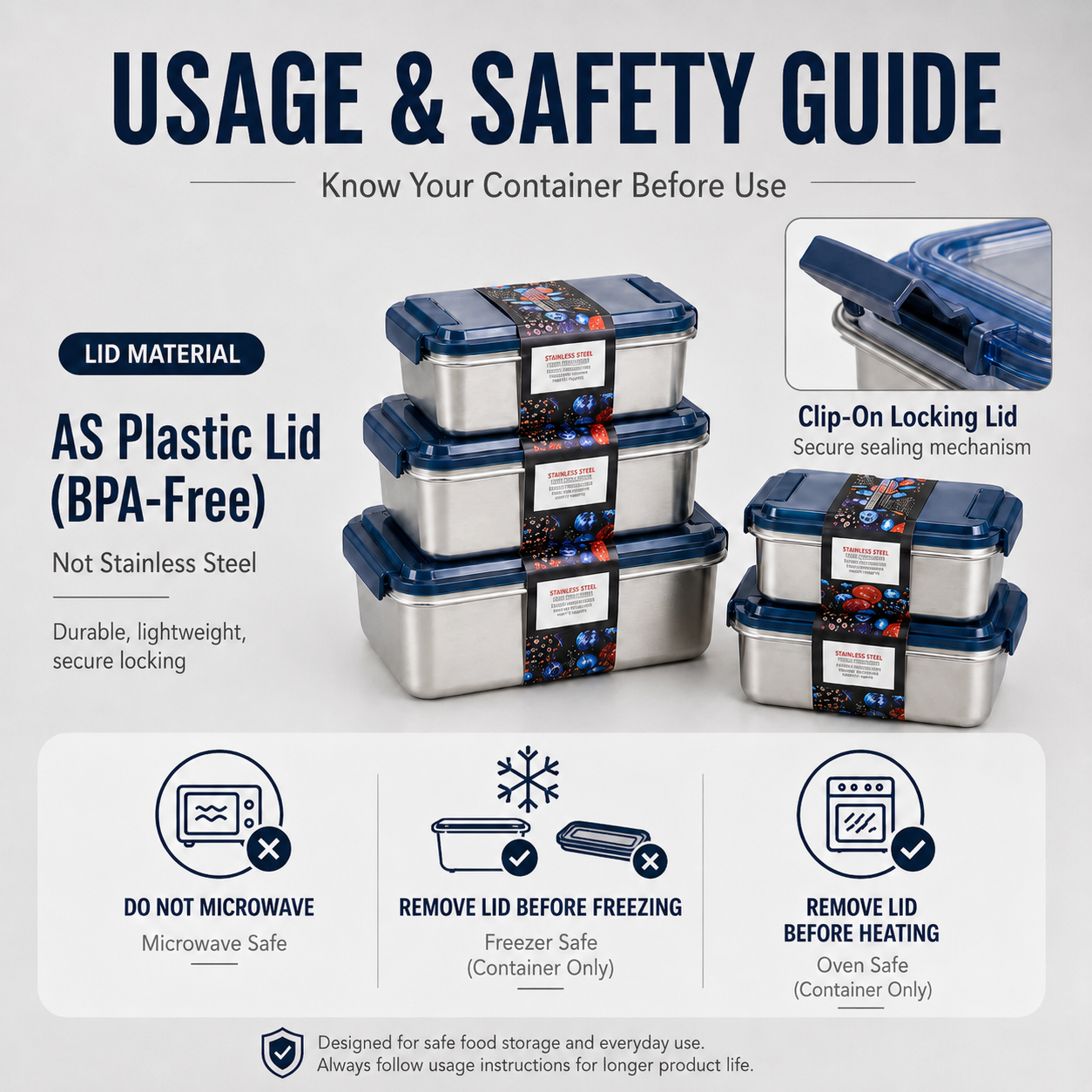 316 Stainless Steel Food Container