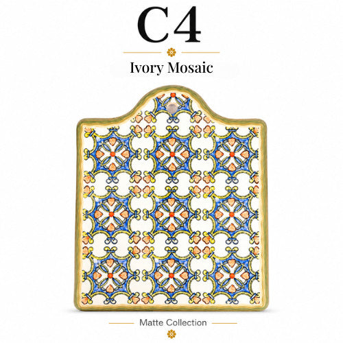 Maso ceramic coaster and trivet with vintage design