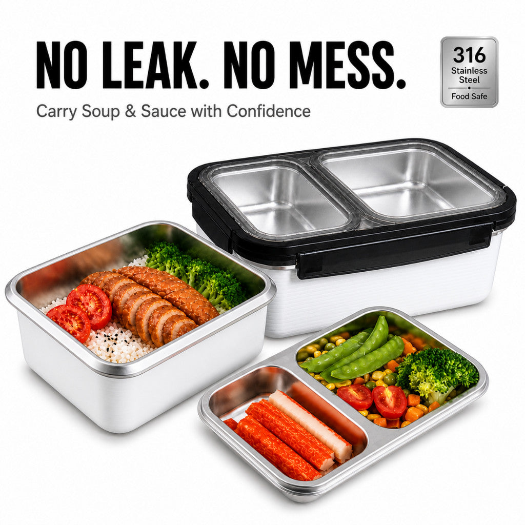 Maso 316 stainless steel double deck lunch box