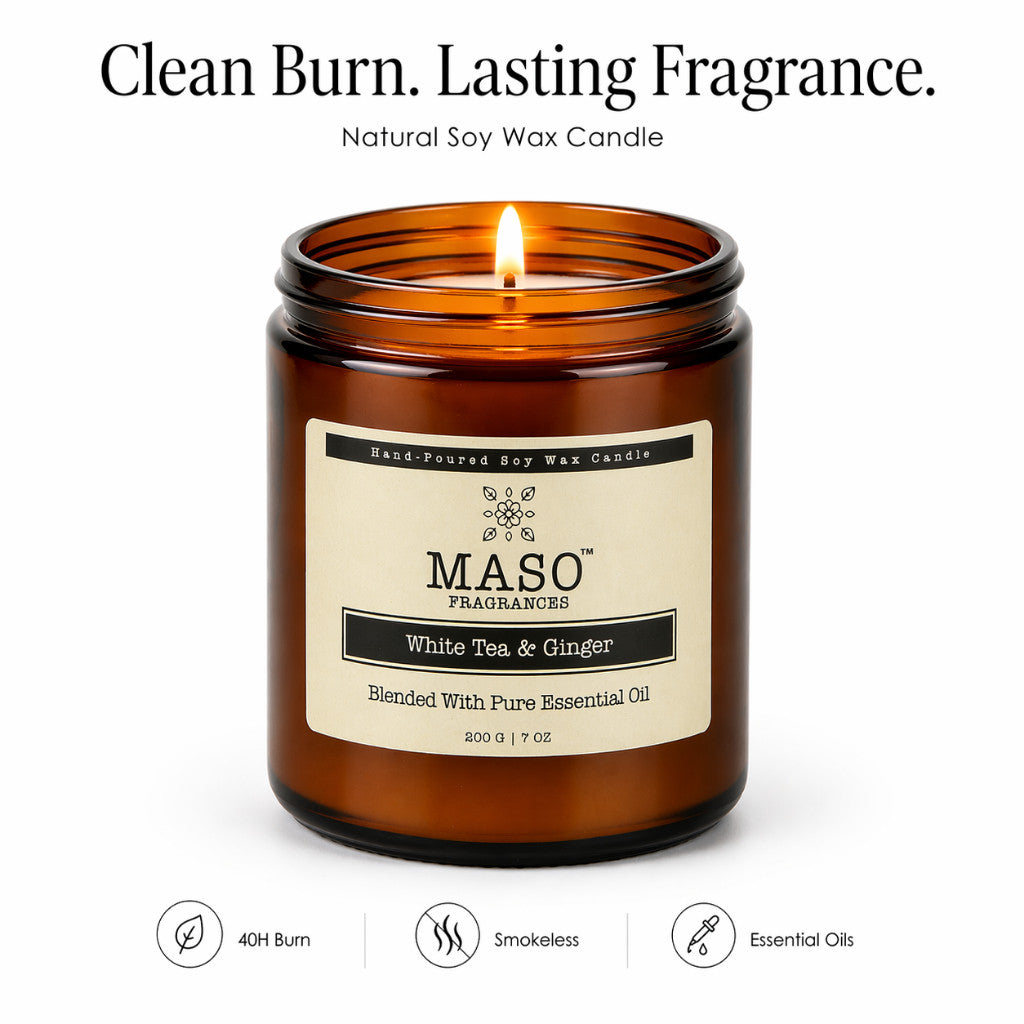 Maso scented soy candle for home fragrance - Citronella