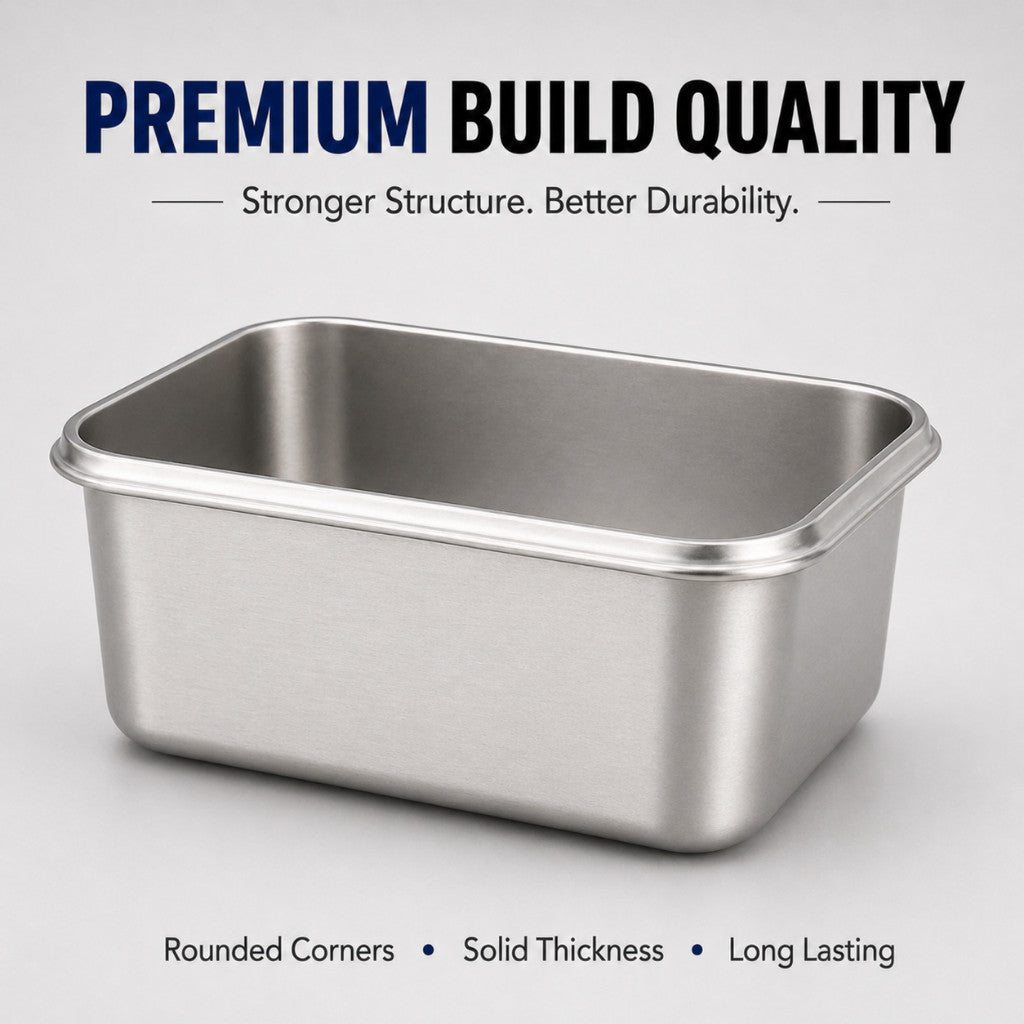 Maso 316 stainless steel food container with clip-on lid