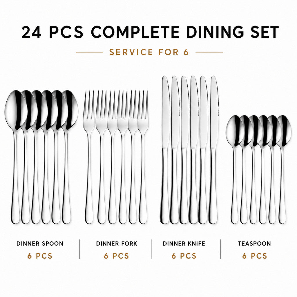 24-Piece Stainless Steel Cutlery Set