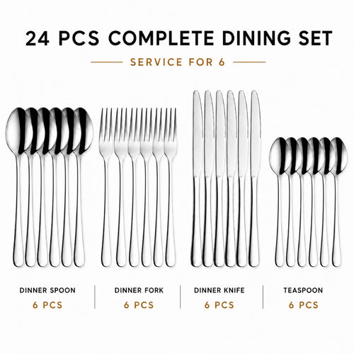 24-Piece Stainless Steel Cutlery Set