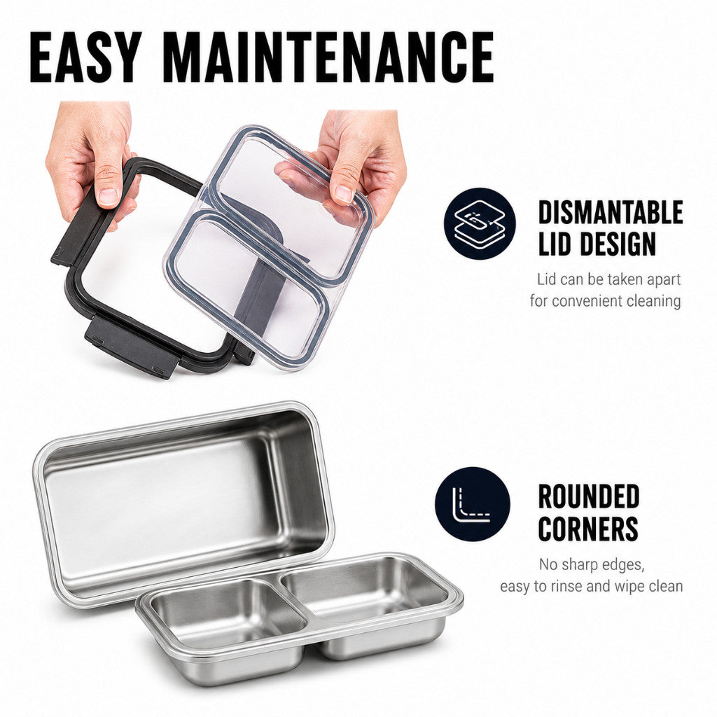 Maso 316 stainless steel double deck lunch box