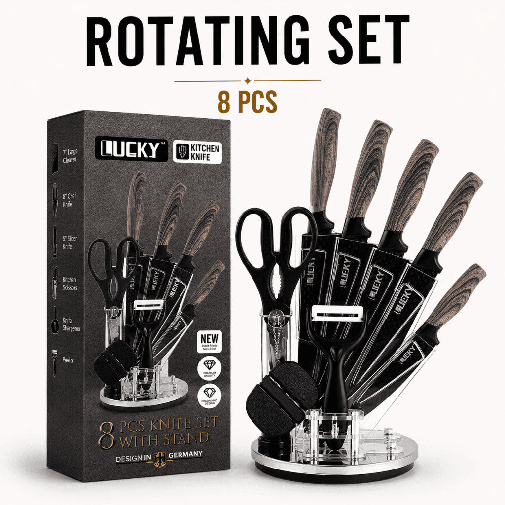 Kitchen Knife Set with Scissors & Peeler