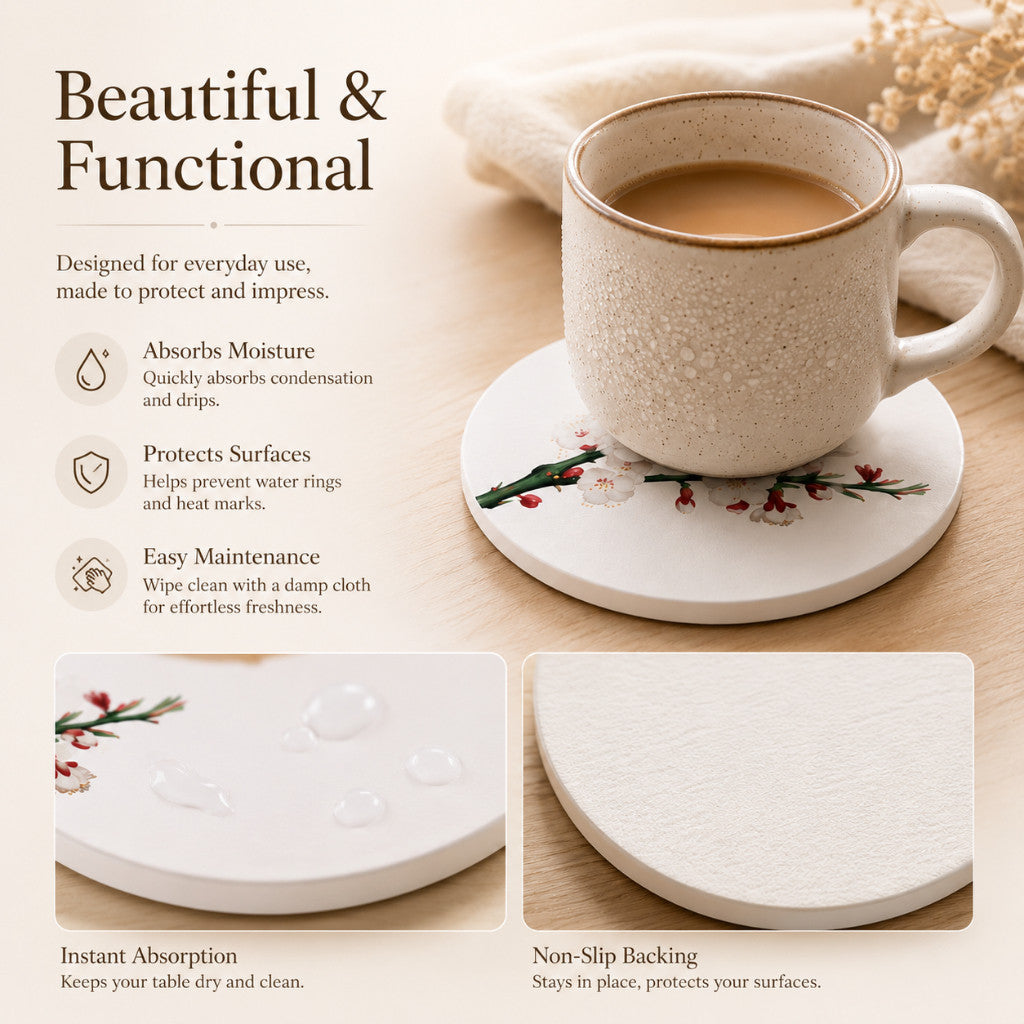 Watercolour Diatomite Coaster - Purple Grace | Maso Singapore