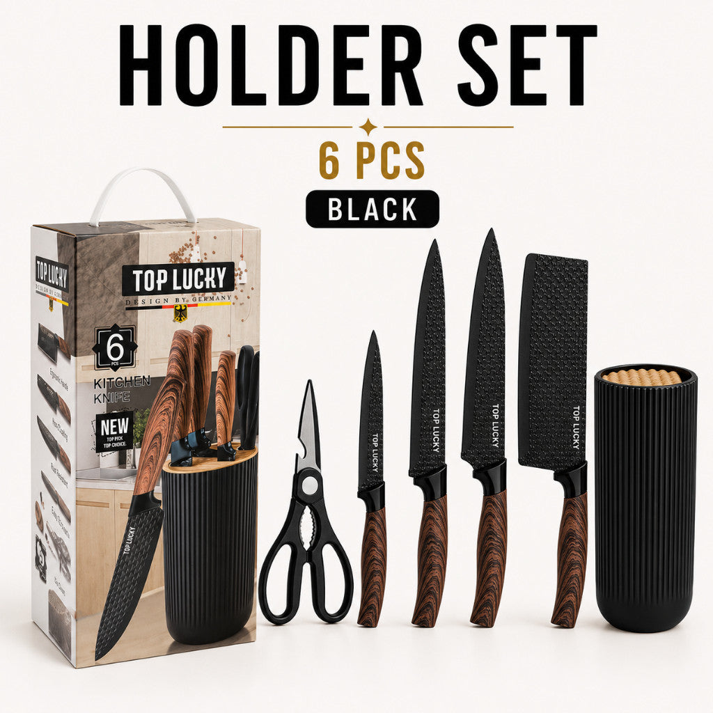 Kitchen Knife Set with Scissors & Peeler