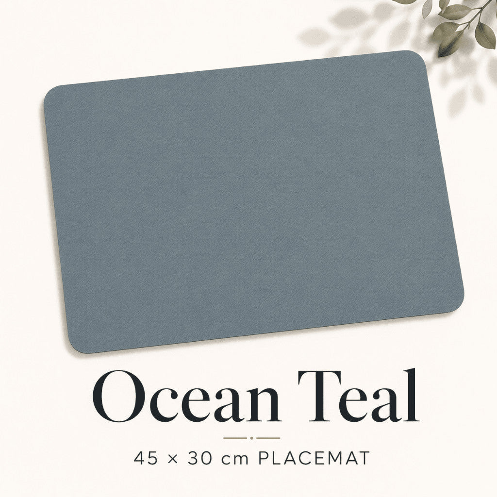Modern PU leather placemat and coaster by Maso - Ocean Teal Coaster