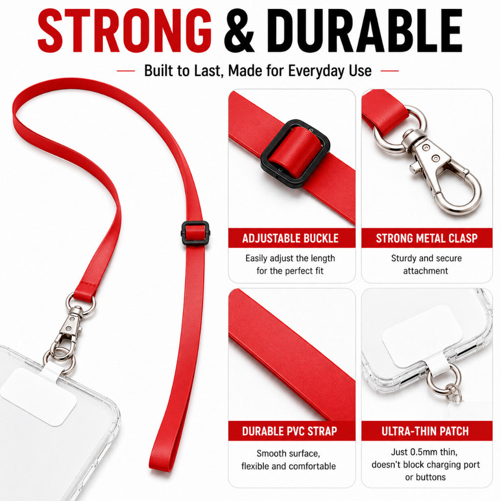 Maso adjustable phone lanyard strap for hands-free carrying