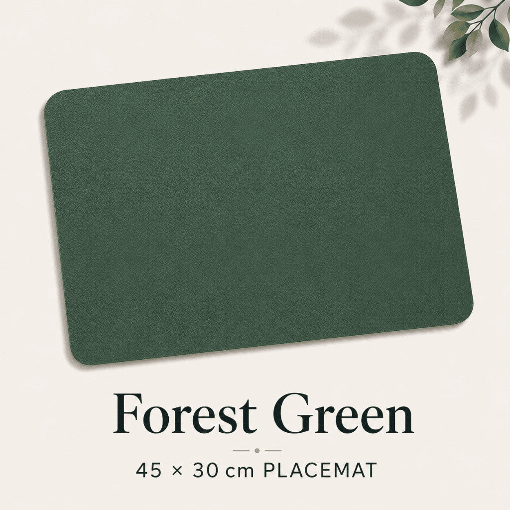 Modern PU leather placemat and coaster by Maso - Forest Green Coaster