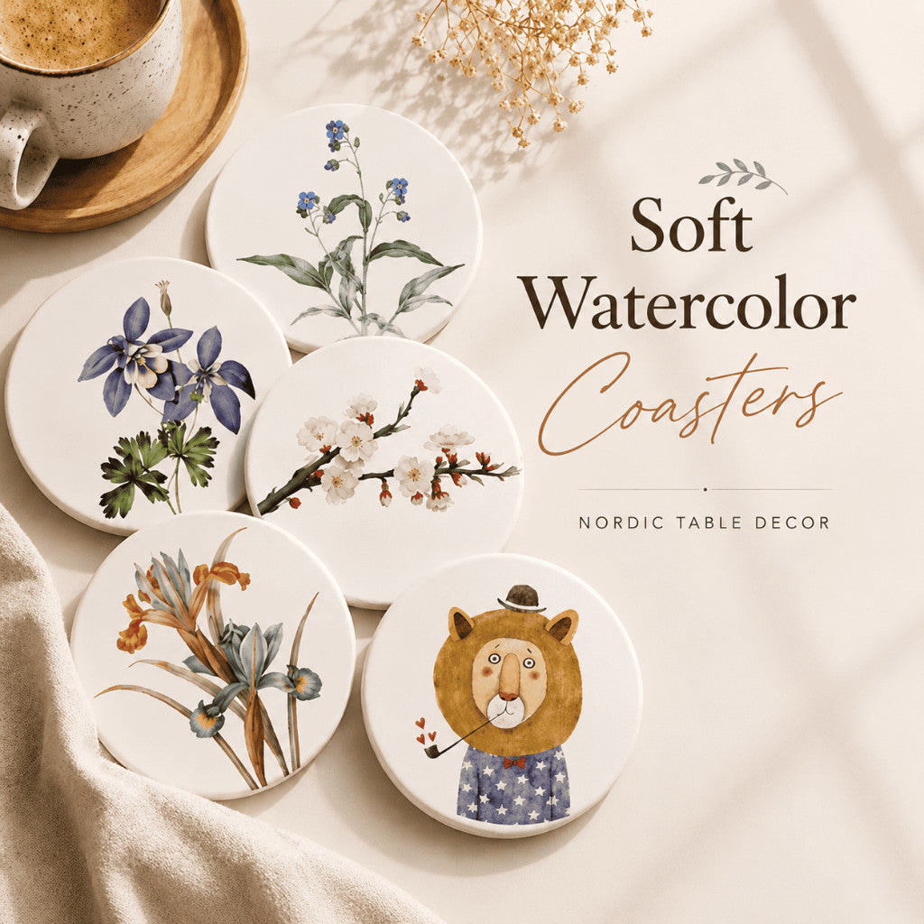 Watercolour Diatomite Coaster - Sunlit Flora | Maso Singapore