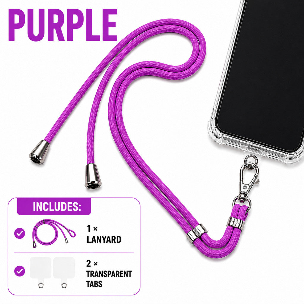 Maso adjustable crossbody phone lanyard with universal phone tab