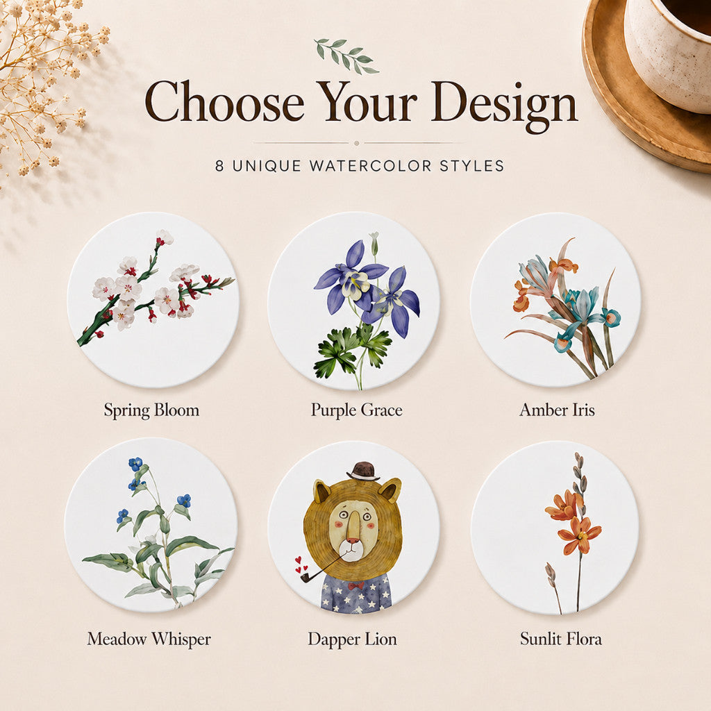 Watercolour Diatomite Coaster - Spring Bloom | Maso Singapore