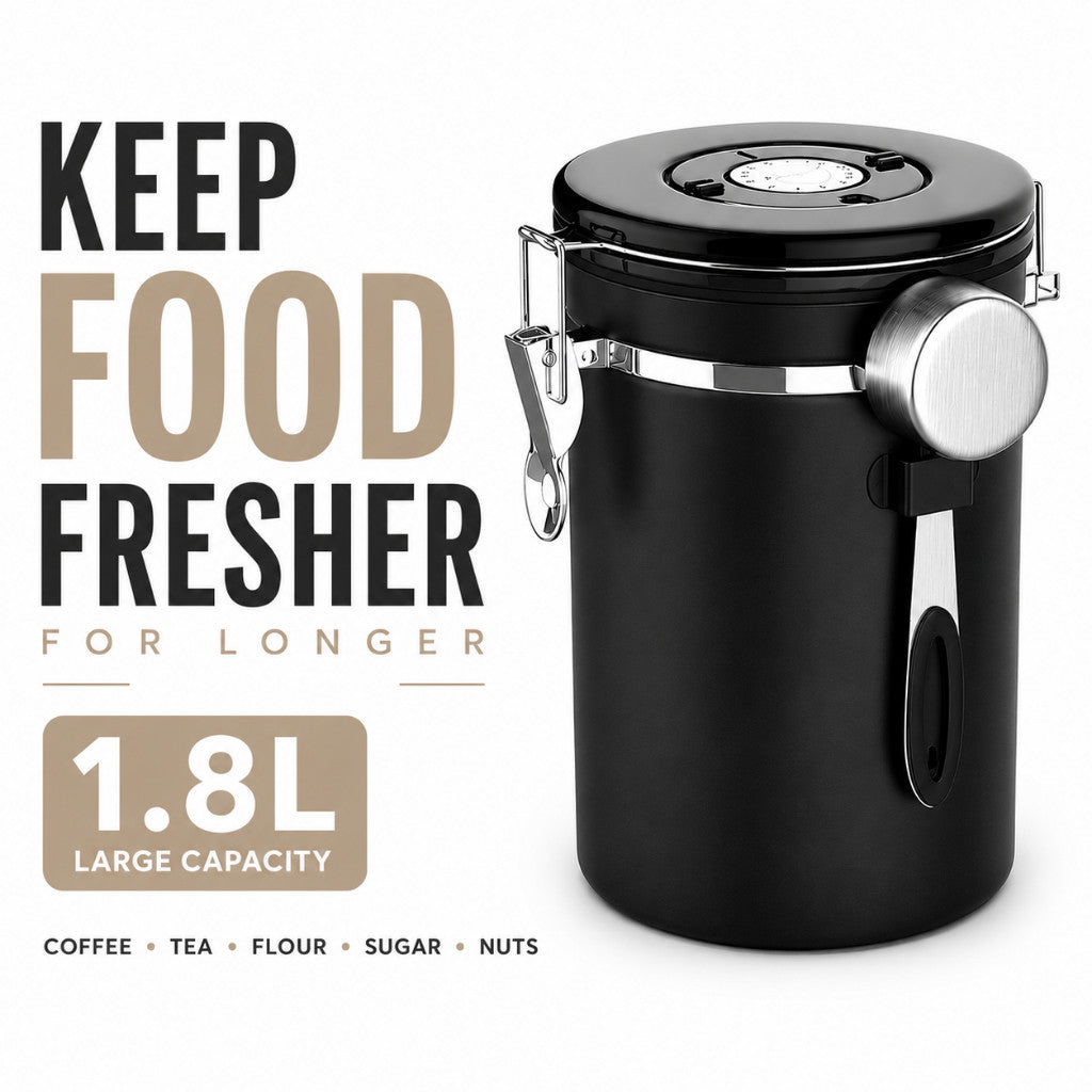 Maso airtight coffee bean canister with date tracker and scoop