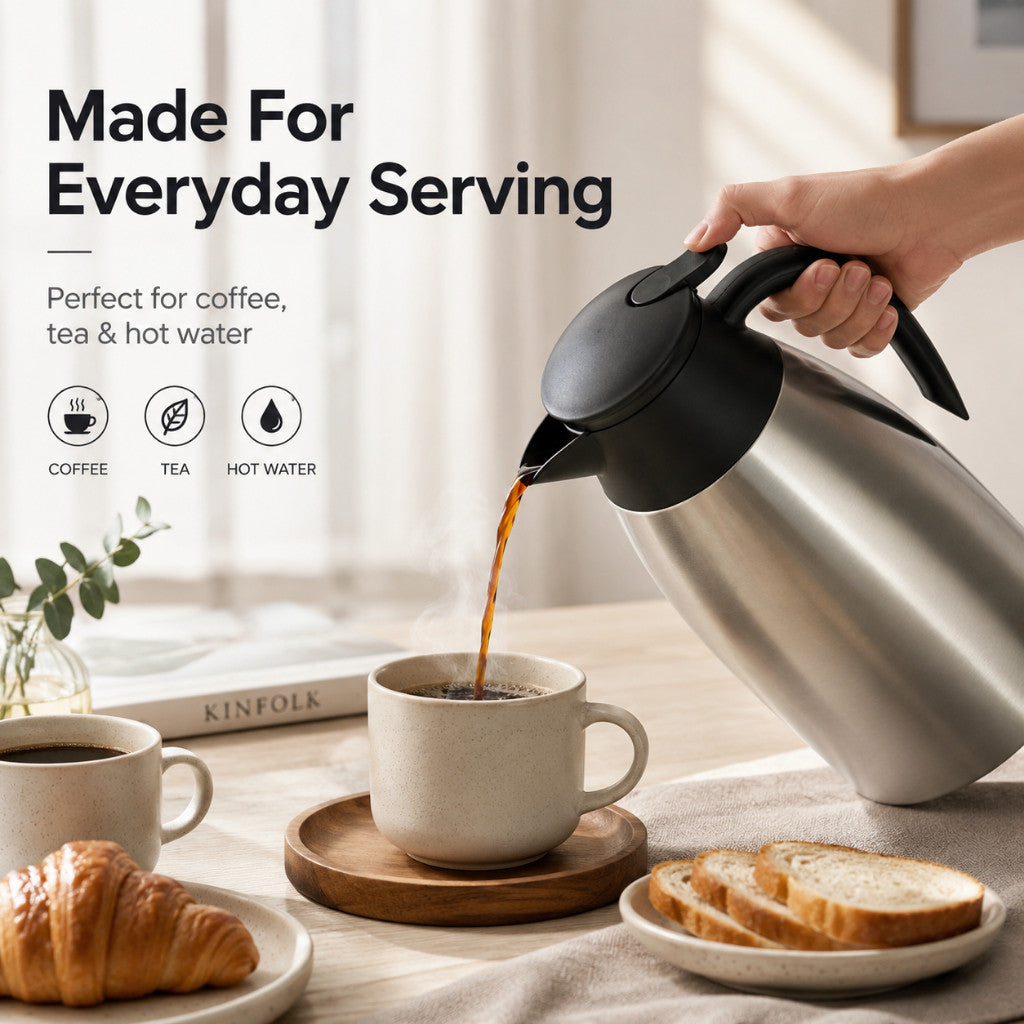 Maso 2 litre stainless steel thermal carafe for coffee and tea