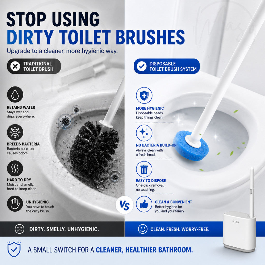 Wall-Mounted Disposable Toilet Brush System