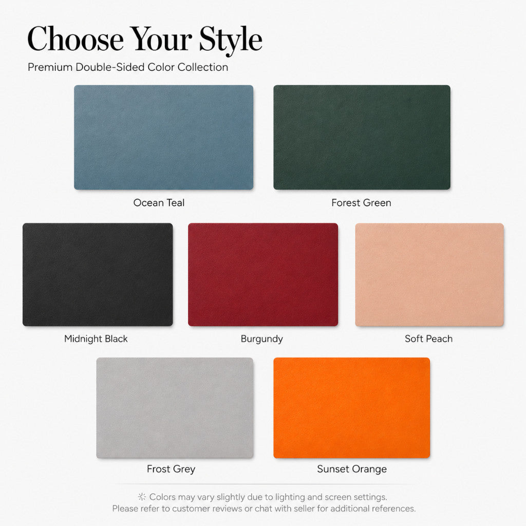Modern PU leather placemat and coaster by Maso - Soft Peach