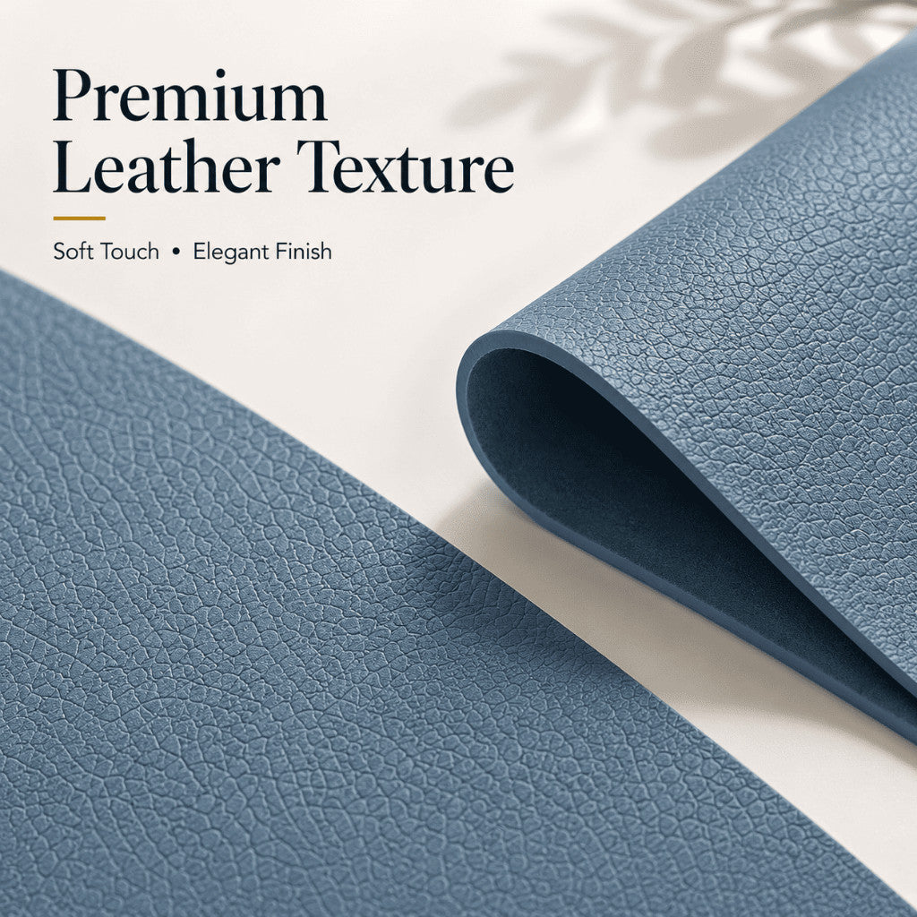 Modern PU leather placemat and coaster by Maso - Frost Grey