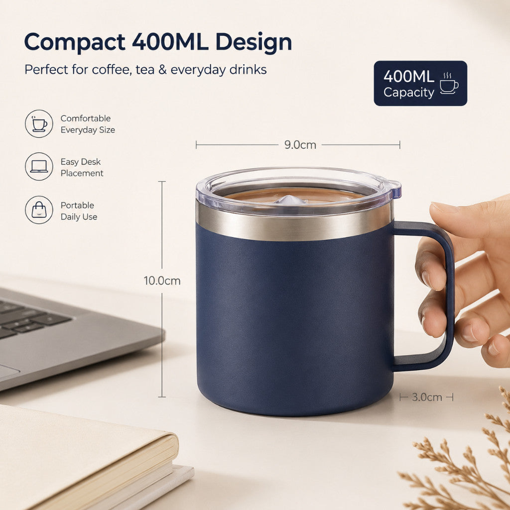 Insulated Coffee Mug with Handle – 400ml