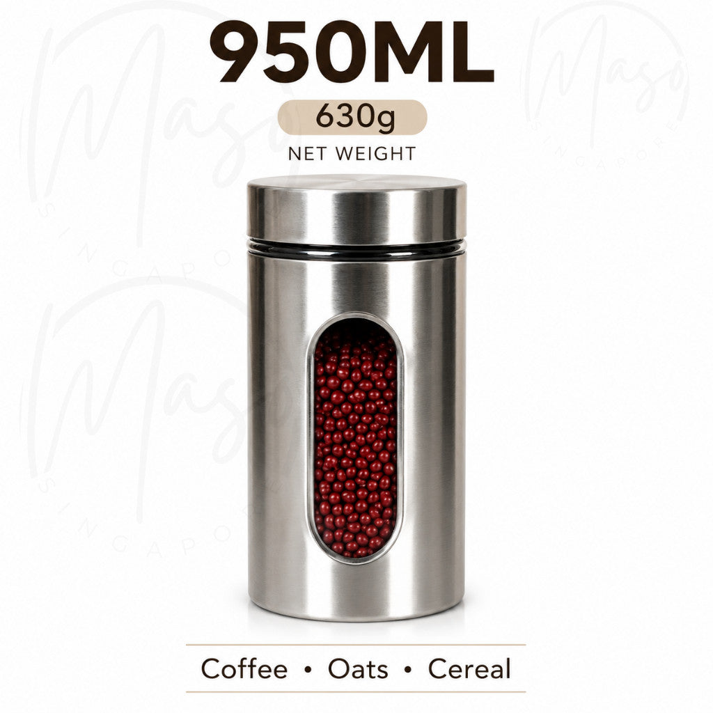 Maso stainless steel airtight food storage container with glass interior