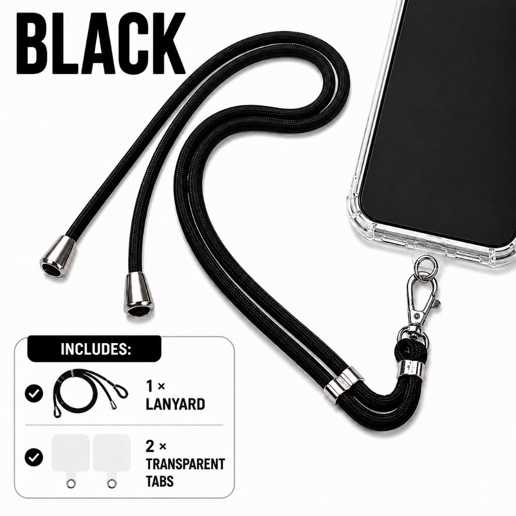 Maso adjustable crossbody phone lanyard with universal phone tab