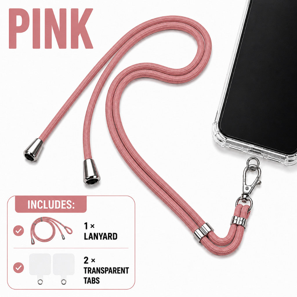 Maso adjustable crossbody phone lanyard with universal phone tab