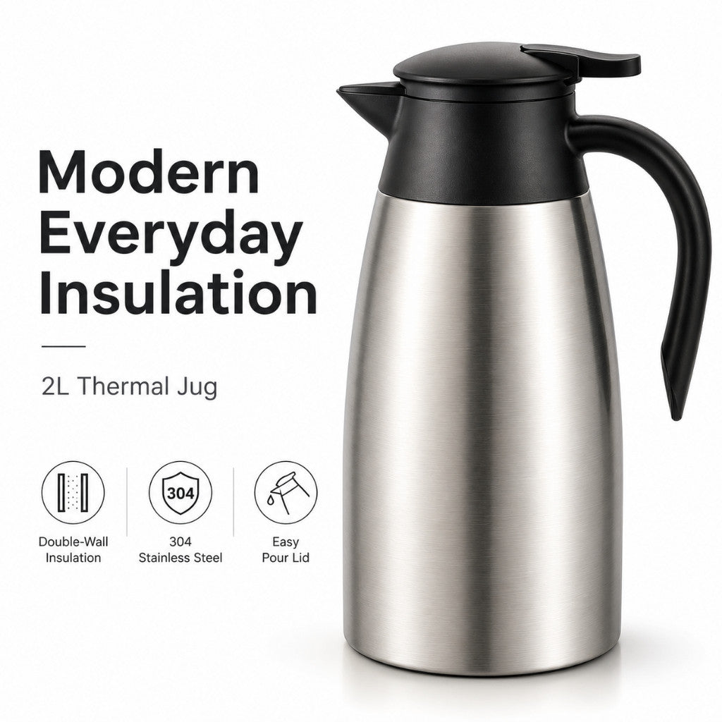 Maso 2 litre stainless steel thermal carafe for coffee and tea