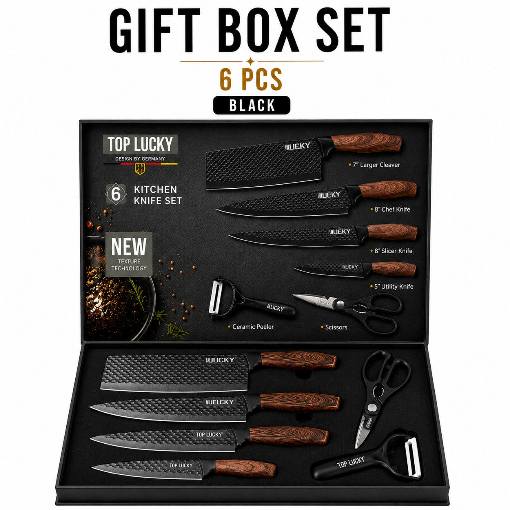 Kitchen Knife Set with Scissors & Peeler