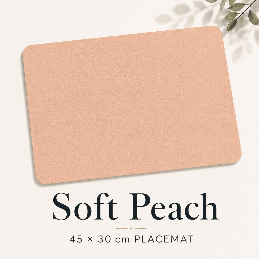 Modern PU leather placemat and coaster by Maso - Soft Peach Coaster