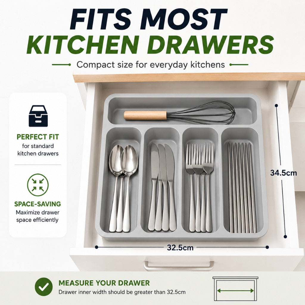 Maso expandable cutlery organizer tray for kitchen drawers