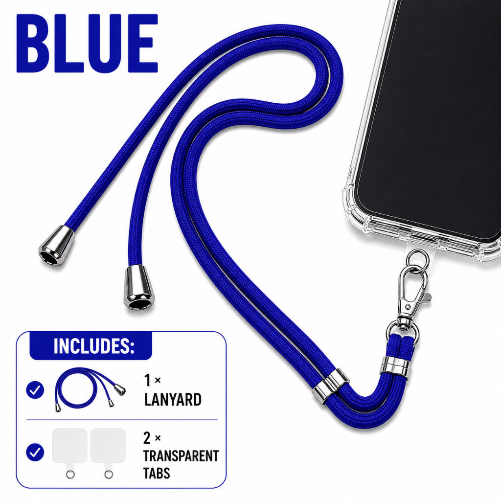 Maso adjustable crossbody phone lanyard with universal phone tab