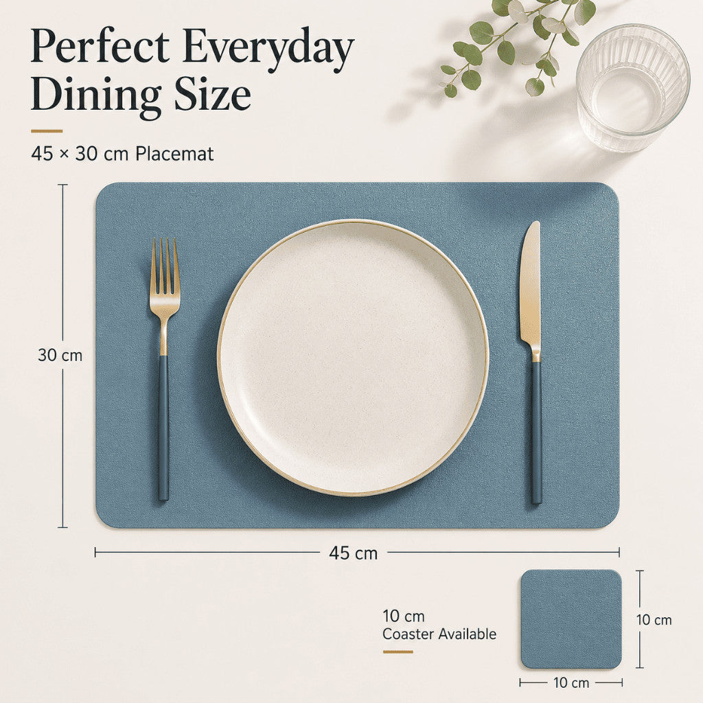 Modern PU leather placemat and coaster by Maso - Burgundy
