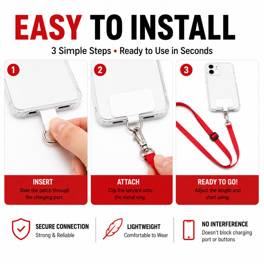 Maso adjustable phone lanyard strap for hands-free carrying