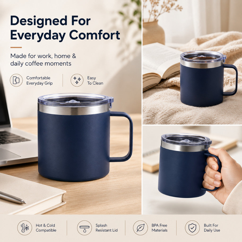 Insulated Coffee Mug with Handle – 400ml